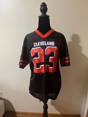 Cleveland #23 Kids Football Jersey in Black and Orange